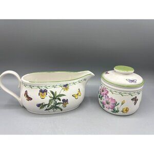 Studio Nova Garden Bloom‎ Creamer & Sugar Bowl Set Floral Butterfly Design